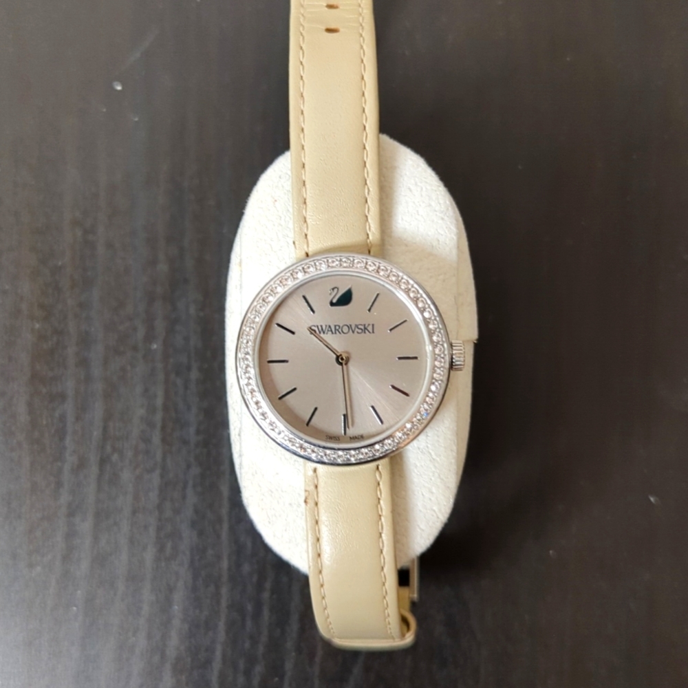 Swarovski Beige Leather Watch